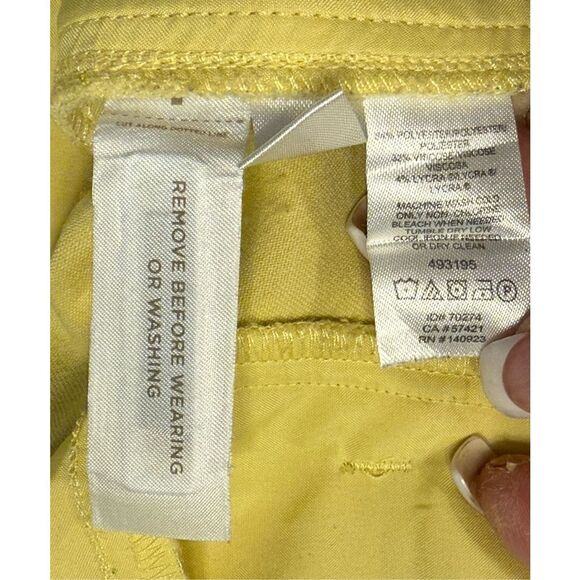LOFT Marisa Trouser Butter Yellow Size 14 Dress Pants Pockets Career - Picture 8 of 10